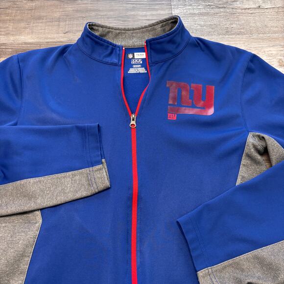 New York Giants Jacket NFL TX3 Cool Blue Gray Red Mens S Full Zip Track - Picture 1 of 9